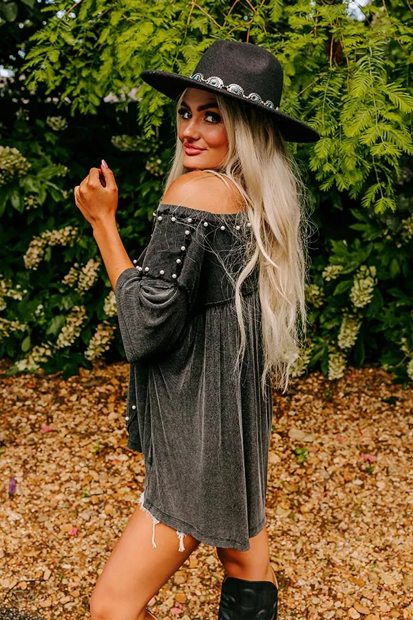 Poised Romance Embellished Top In Vintage Black sold by Impressions product image thumbnail 5