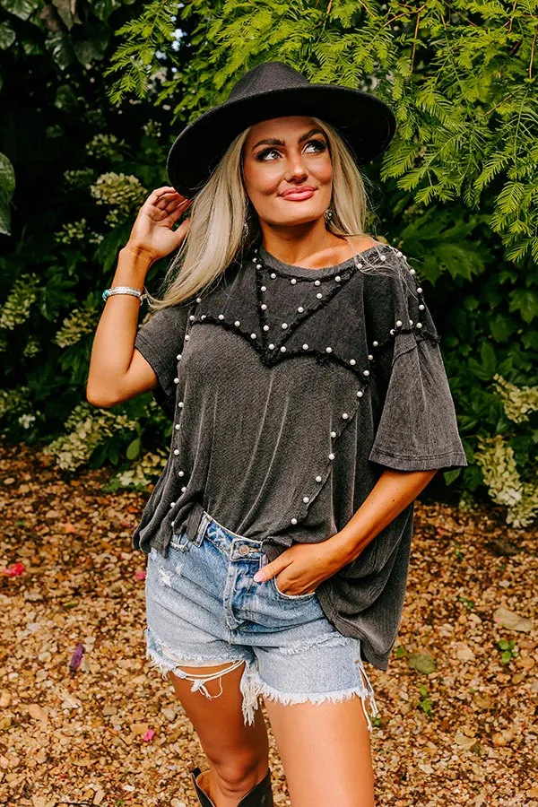 Poised Romance Embellished Top In Vintage Black sold by Impressions product image thumbnail 2