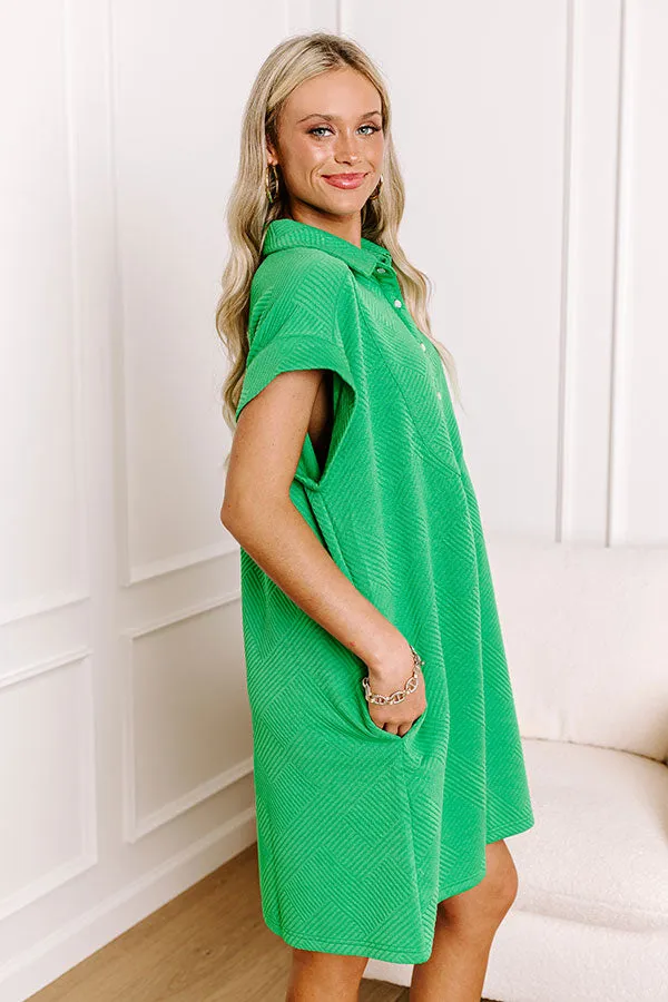 Downtown Dallas Mini Dress in Kelly Green sold by Impressions product image thumbnail 4