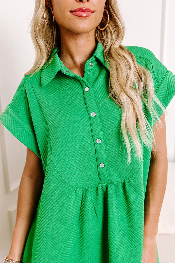 Downtown Dallas Mini Dress in Kelly Green sold by Impressions product image thumbnail 3