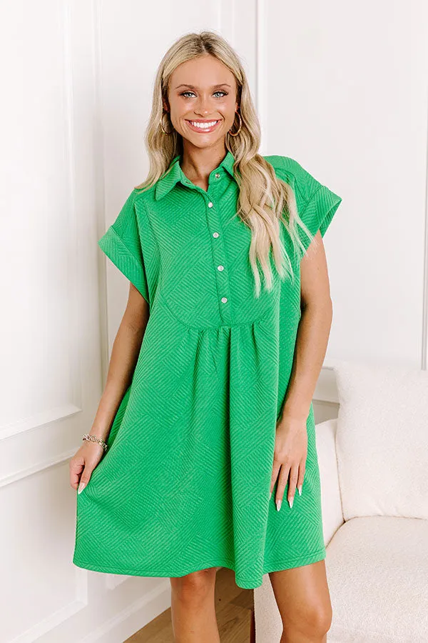 Downtown Dallas Mini Dress in Kelly Green sold by Impressions product image thumbnail 2