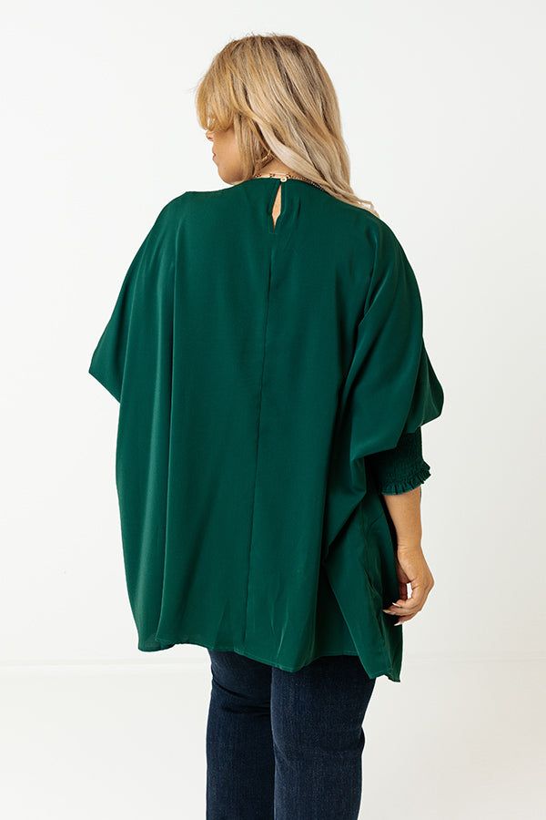 Let It Be Shift Top In Hunter Green Curves sold by Impressions product image thumbnail 4
