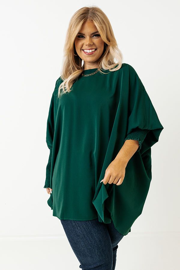 Let It Be Shift Top In Hunter Green Curves sold by Impressions product image thumbnail 5