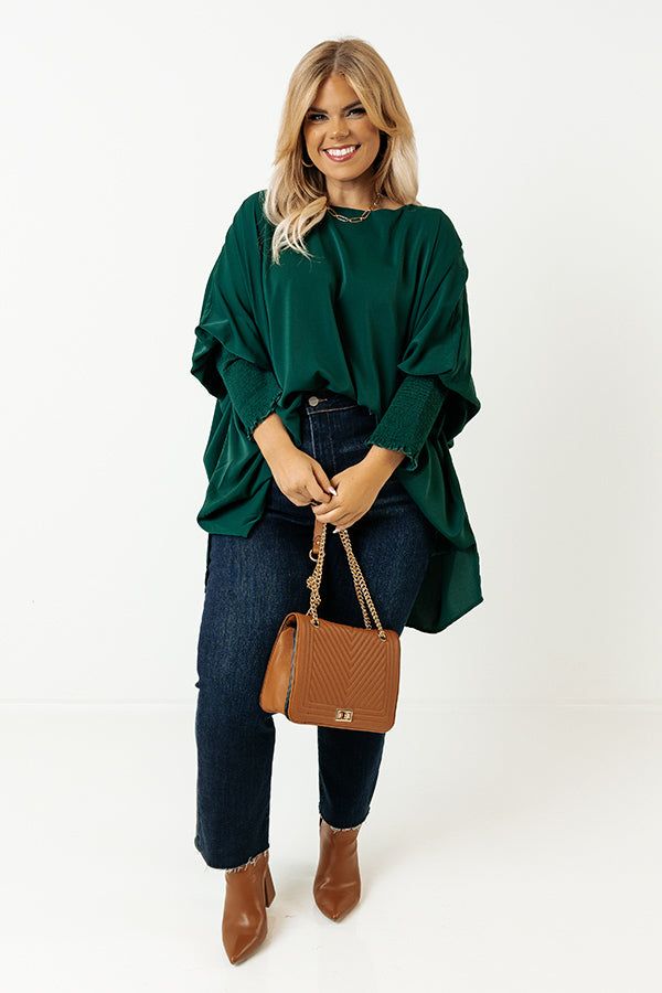 Let It Be Shift Top In Hunter Green Curves sold by Impressions product image thumbnail 2