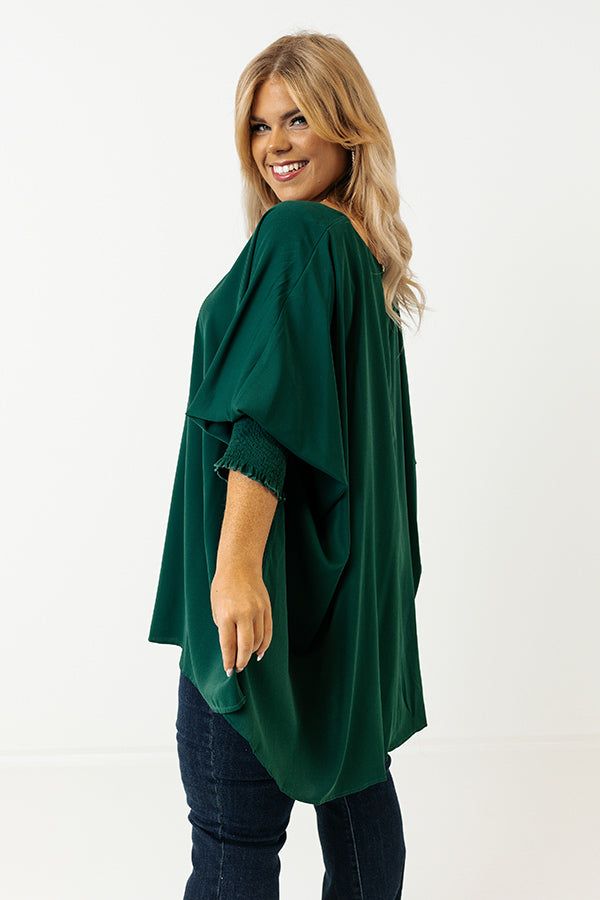 Let It Be Shift Top In Hunter Green Curves sold by Impressions product image thumbnail 3