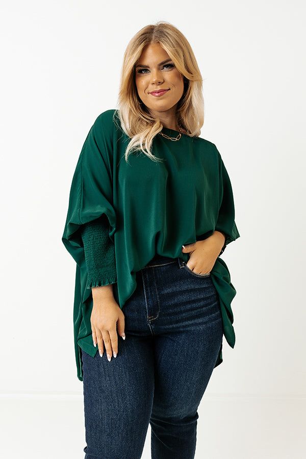 Let It Be Shift Top In Hunter Green Curves sold by Impressions