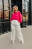 Feeling Spontaneous Embellished Sweater Top In Hot Pink Curves sold by Impressions