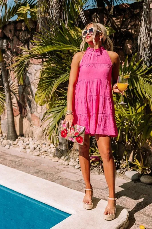 Sun Glow Shift Dress In Pink sold by Impressions