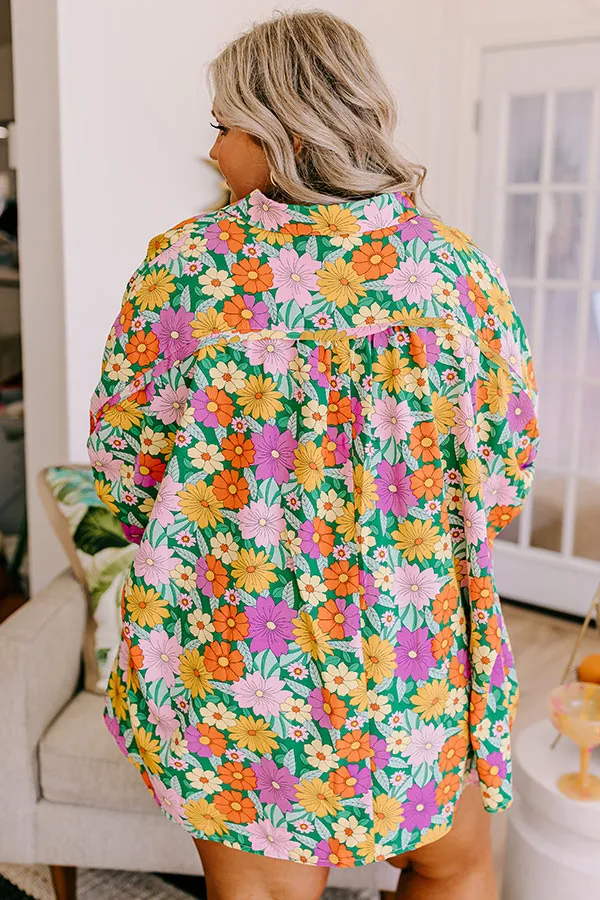 Flower Power Shift Top in Green Curves sold by Impressions product image thumbnail 3