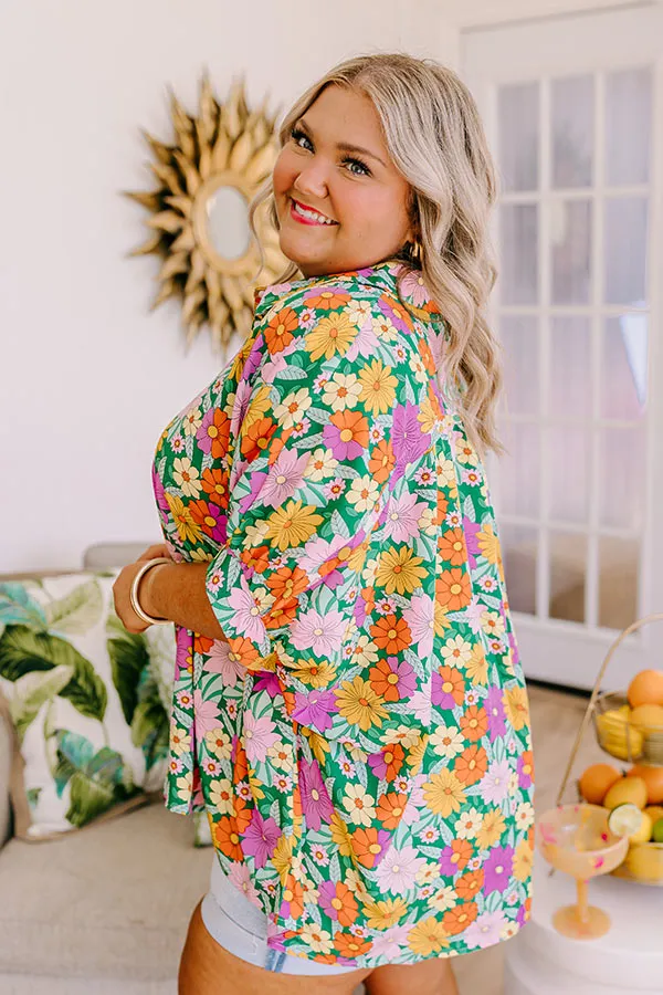 Flower Power Shift Top in Green Curves sold by Impressions product image thumbnail 4