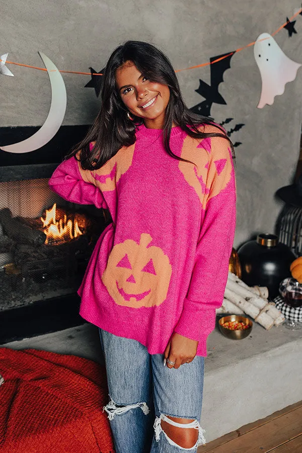 Hey Pumpkin Knit Sweater in Hot Pink sold by Impressions product image thumbnail 3
