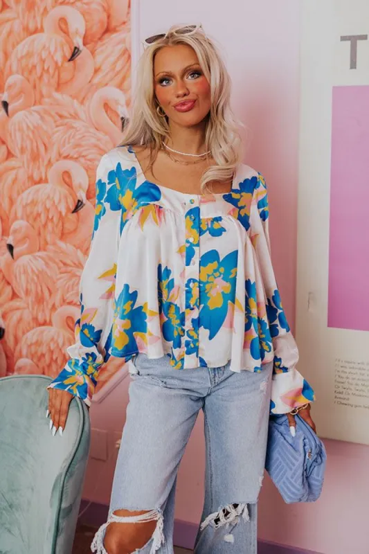 Garden Blooms Top in Ivory sold by Impressions