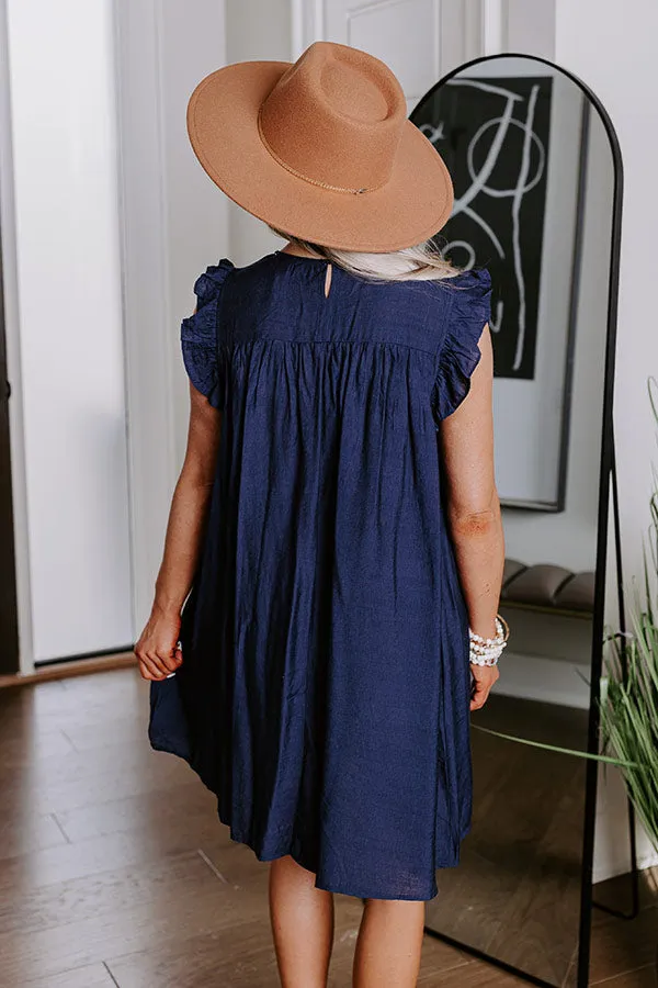 Saltwater Sunrise Shift Dress In Navy sold by Impressions product image thumbnail 4