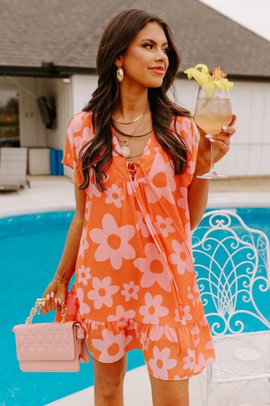 Malibu Villa Shift Dress in Orange sold by Impressions