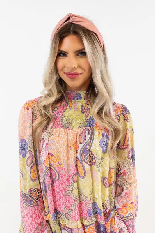 Genuine Love Faux Leather Headband In Blush sold by Impressions