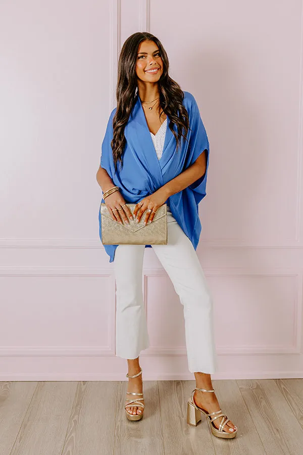 Party On The Go Surplice Top in Ocean Blue sold by Impressions product image thumbnail 3