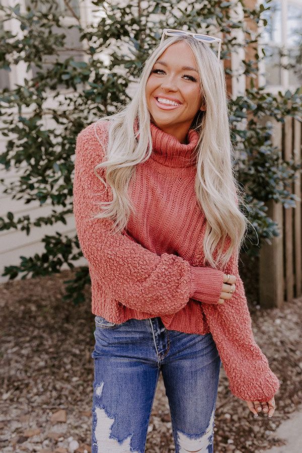 Most Likely to Cuddle Knit Sweater in Rust sold by Impressions product image thumbnail 2