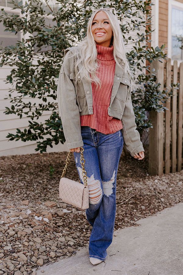 Most Likely to Cuddle Knit Sweater in Rust sold by Impressions product image thumbnail 3