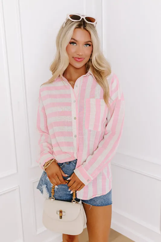 Suntan Smiles Stripe Button Up sold by Impressions
