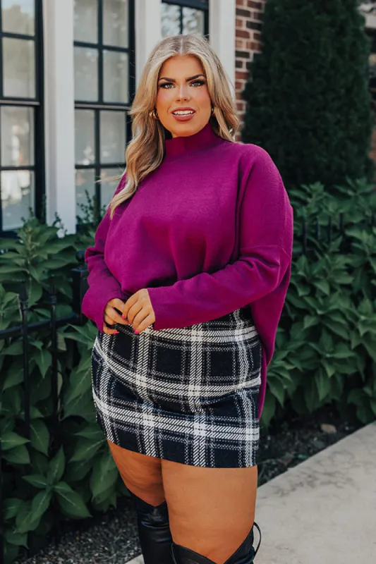 True Warmth Shift Sweater In Orchid Curves sold by Impressions