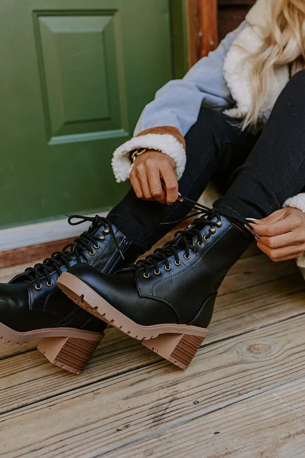 The Prescott Faux Leather Combat Boot sold by Impressions