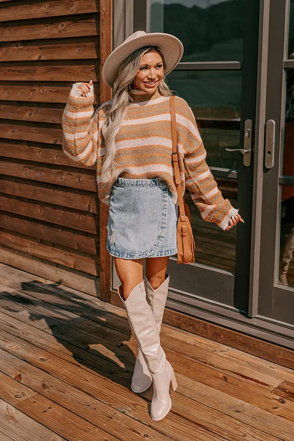 Bonfire Feels Stripe Knit Sweater in Mocha sold by Impressions product image thumbnail 4