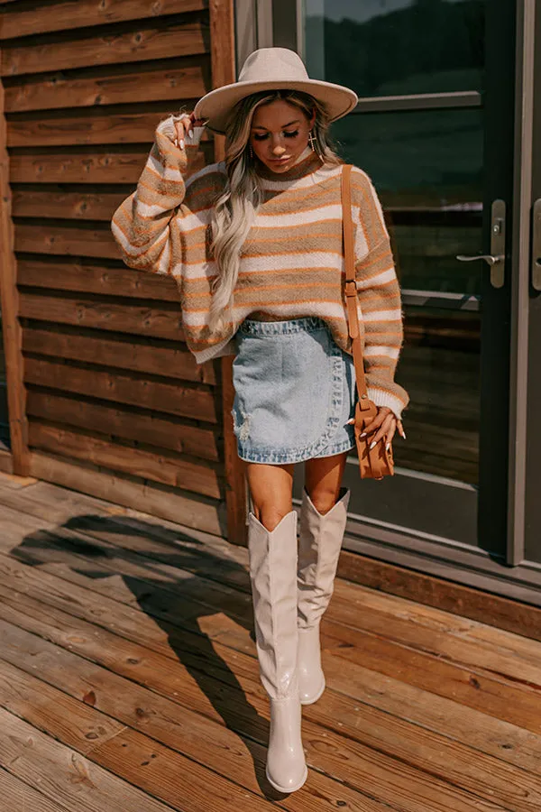 Bonfire Feels Stripe Knit Sweater in Mocha sold by Impressions product image thumbnail 5