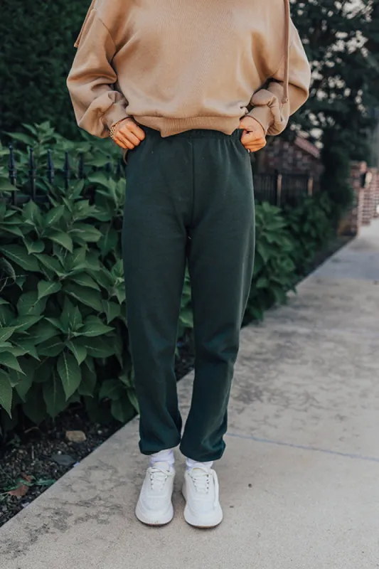 Gym Goals Luxe High Waist Oversized Joggers In Hunter Green sold by Impressions