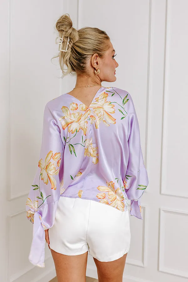 Botanical Bliss Satin Shift Top in Lavender sold by Impressions product image thumbnail 5