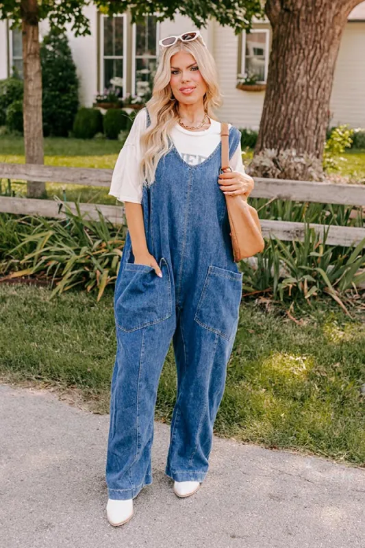 Latte Break Denim Jumpsuit Curves sold by Impressions
