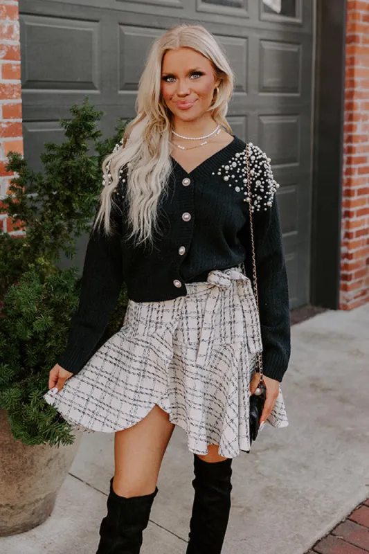 Late Night Gathering Embellished Cardigan In Black sold by Impressions