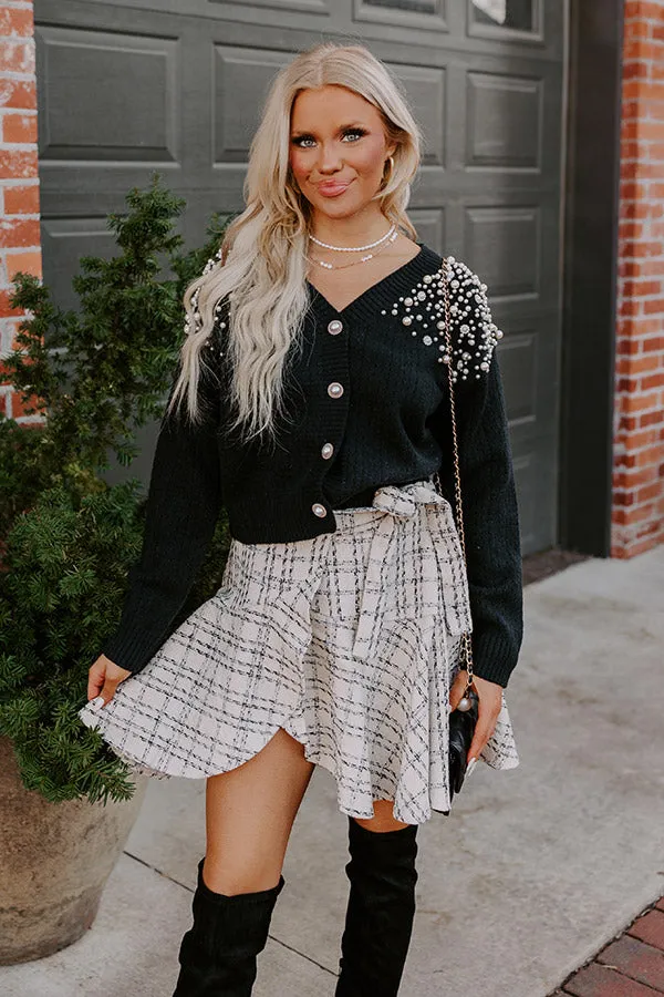 Late Night Gathering Embellished Cardigan In Black sold by Impressions