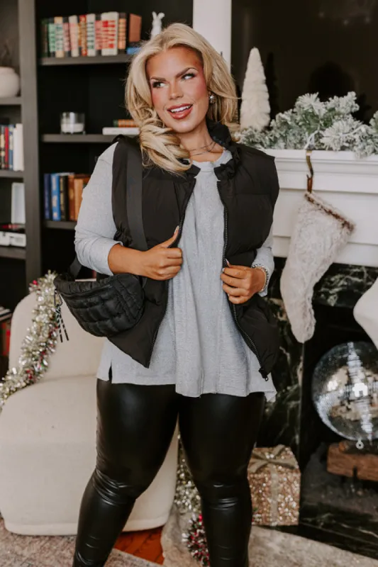 Cool Weather Inclined Puffer Vest in Black Curves sold by Impressions
