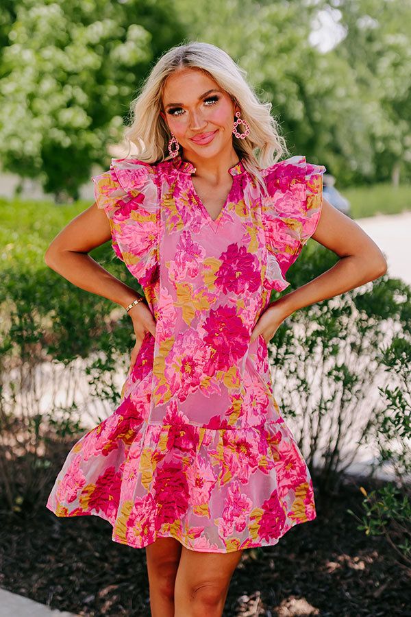 Keeping Interest Shift Dress in Fuchsia sold by Impressions