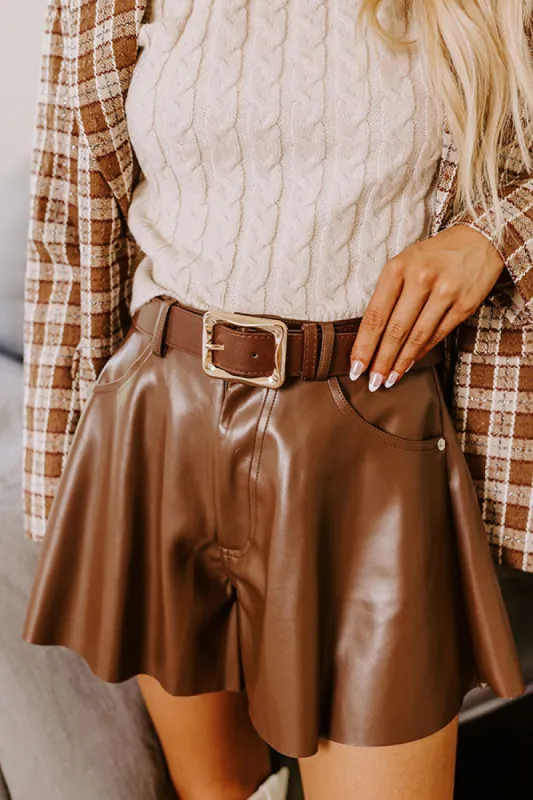 Trip Of A Lifetime Faux Leather Belt in Chestnut sold by Impressions