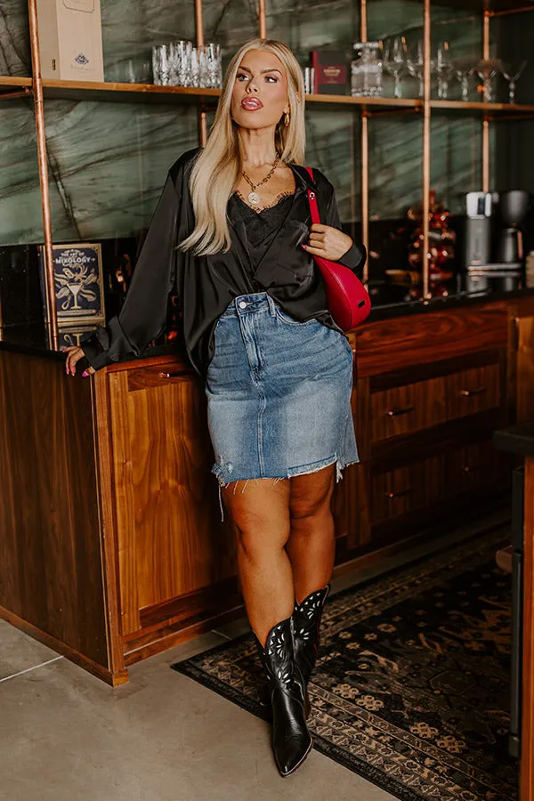 Once In A Lifetime Satin Top In Black Curves sold by Impressions product image thumbnail 2