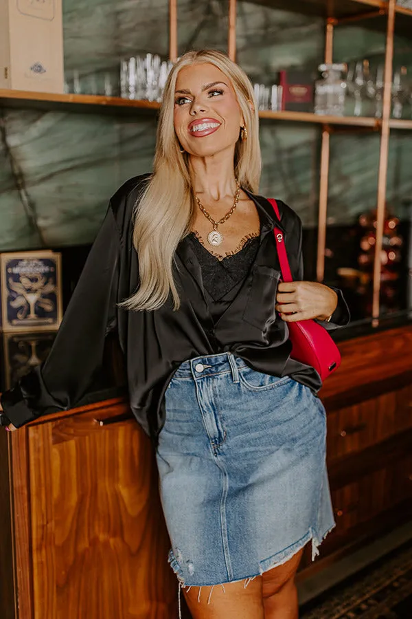 Once In A Lifetime Satin Top In Black Curves sold by Impressions product image thumbnail 4