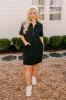 Casual Outing Mini Dress in Black Curves sold by Impressions