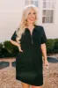 Casual Outing Mini Dress in Black Curves sold by Impressions