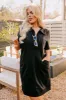 Casual Outing Mini Dress in Black Curves sold by Impressions