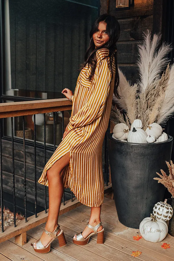 Clean Slate Stripe Midi In Mustard sold by Impressions product image thumbnail 3