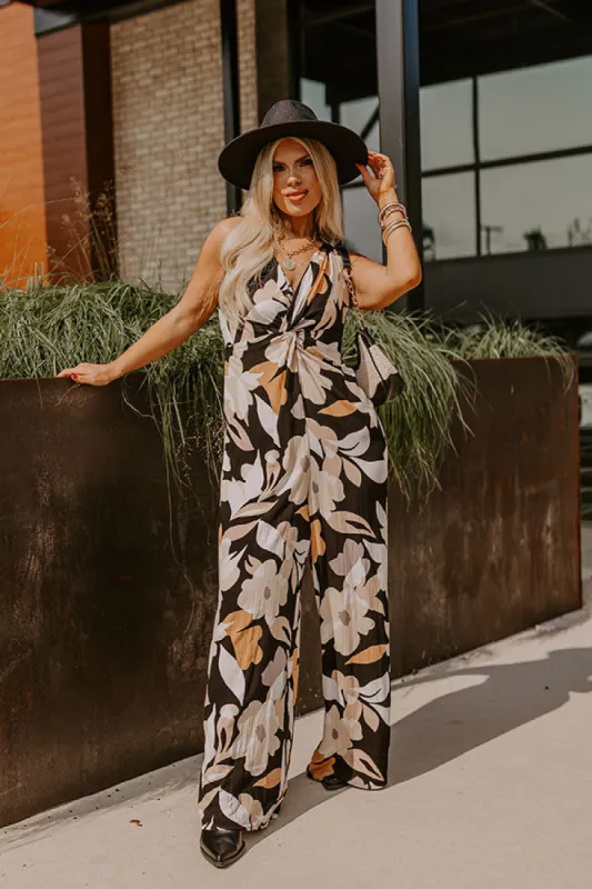Sweetest Gesture Floral Jumpsuit in Black Curves sold by Impressions