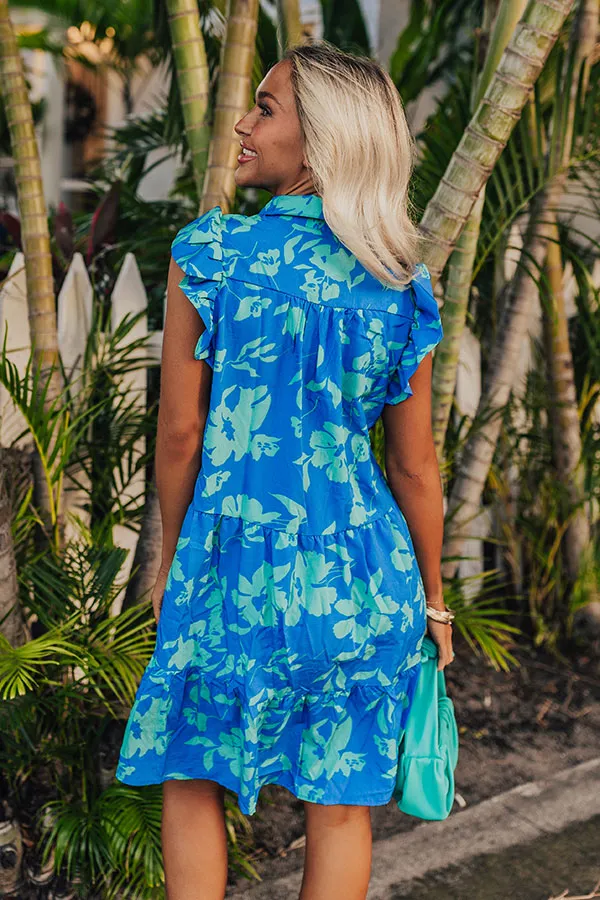 Cabana Date Floral Dress In Blue sold by Impressions product image thumbnail 5
