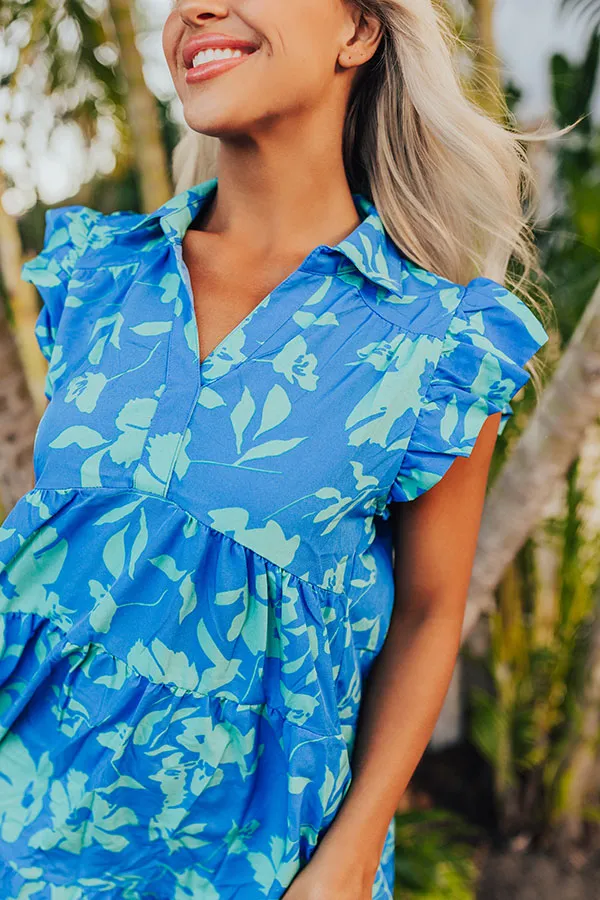 Cabana Date Floral Dress In Blue sold by Impressions product image thumbnail 3