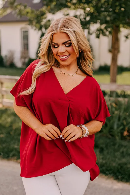 Fizzy Feels Shift Top in Red Curves sold by Impressions