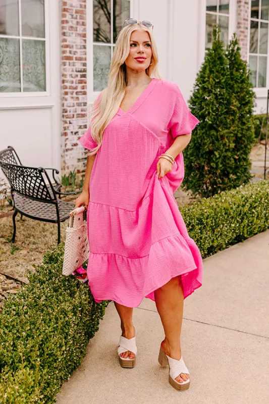 Keeping It Simple Midi in Pink Curves sold by Impressions