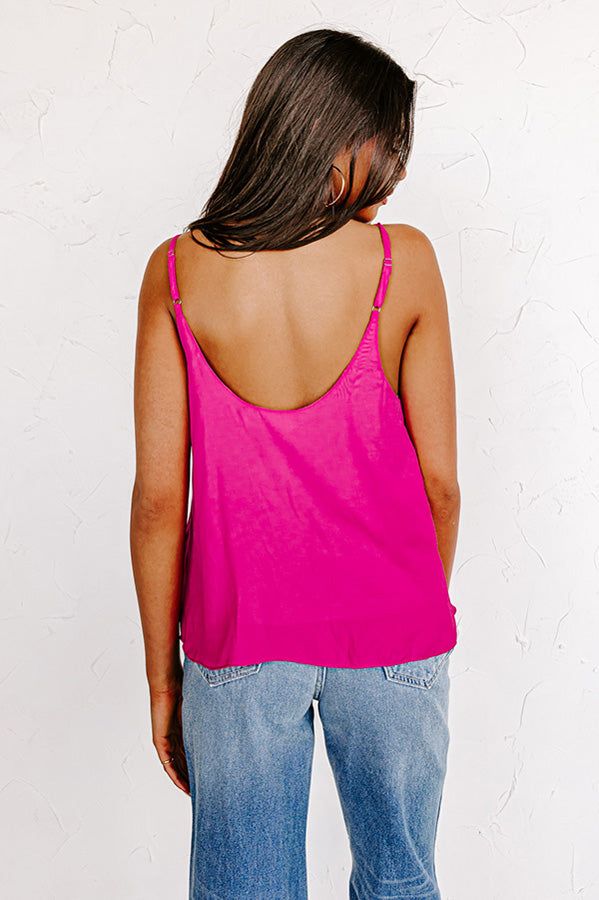 Move On Satin Shift Tank In Hot Pink sold by Impressions product image thumbnail 3
