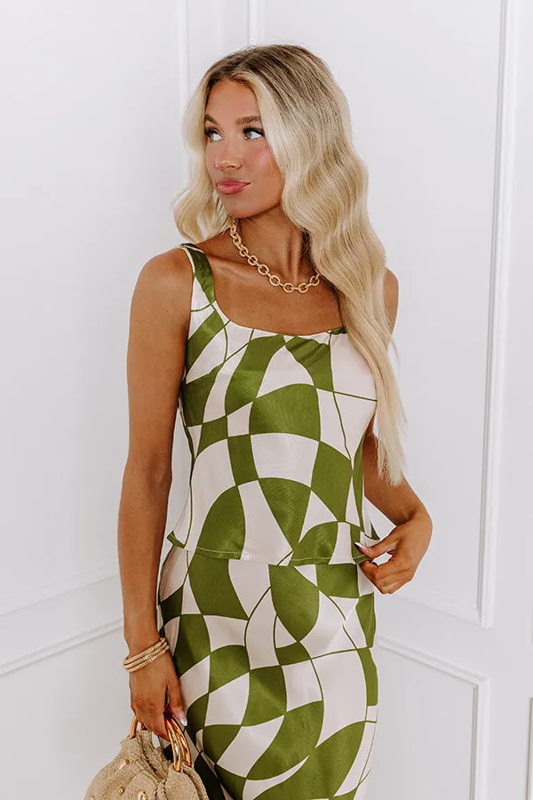 Versailles Vogue Satin Top in Olive sold by Impressions product image thumbnail 3