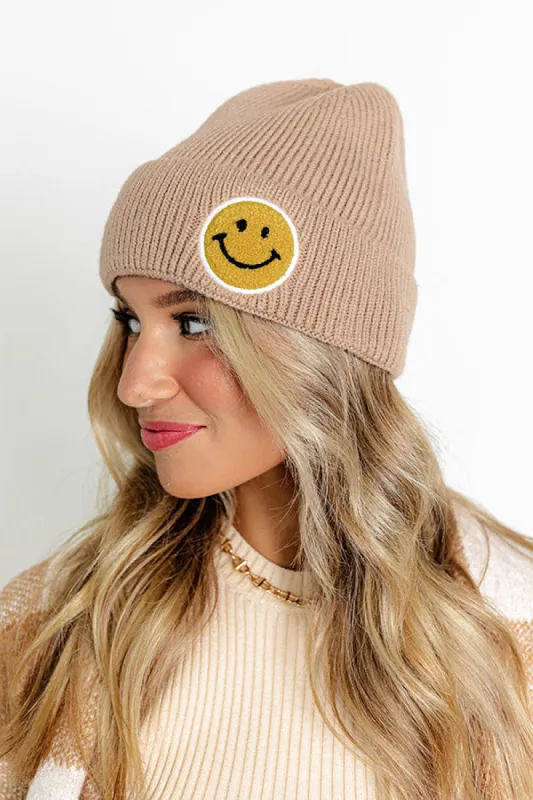 Friendly Smiles Knit Beanie in Warm Taupe sold by Impressions