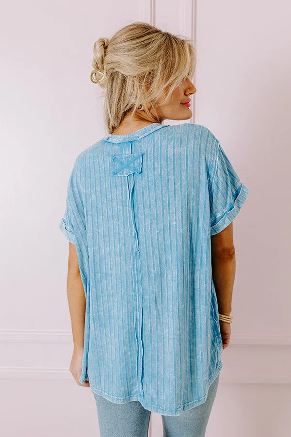 Back To Basics Mineral Wash Shift Top in Ocean Blue sold by Impressions product image thumbnail 5